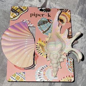 PIper K Iridescent Seashell Hair Clips - Pink & Pearl La